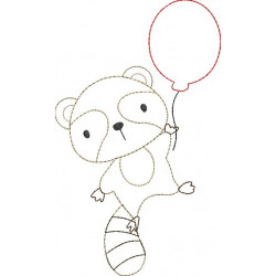 Stickdatei - Waschbär Ballon